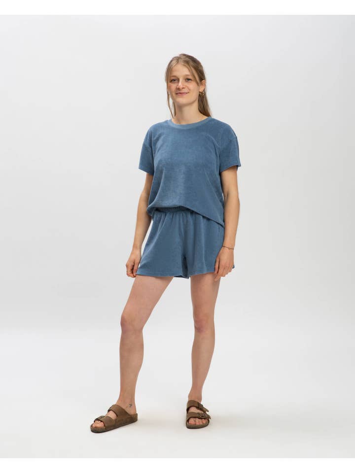 Matona - Wholesale T-Shirt - Women's - Terry T-Shirt / dusk blue