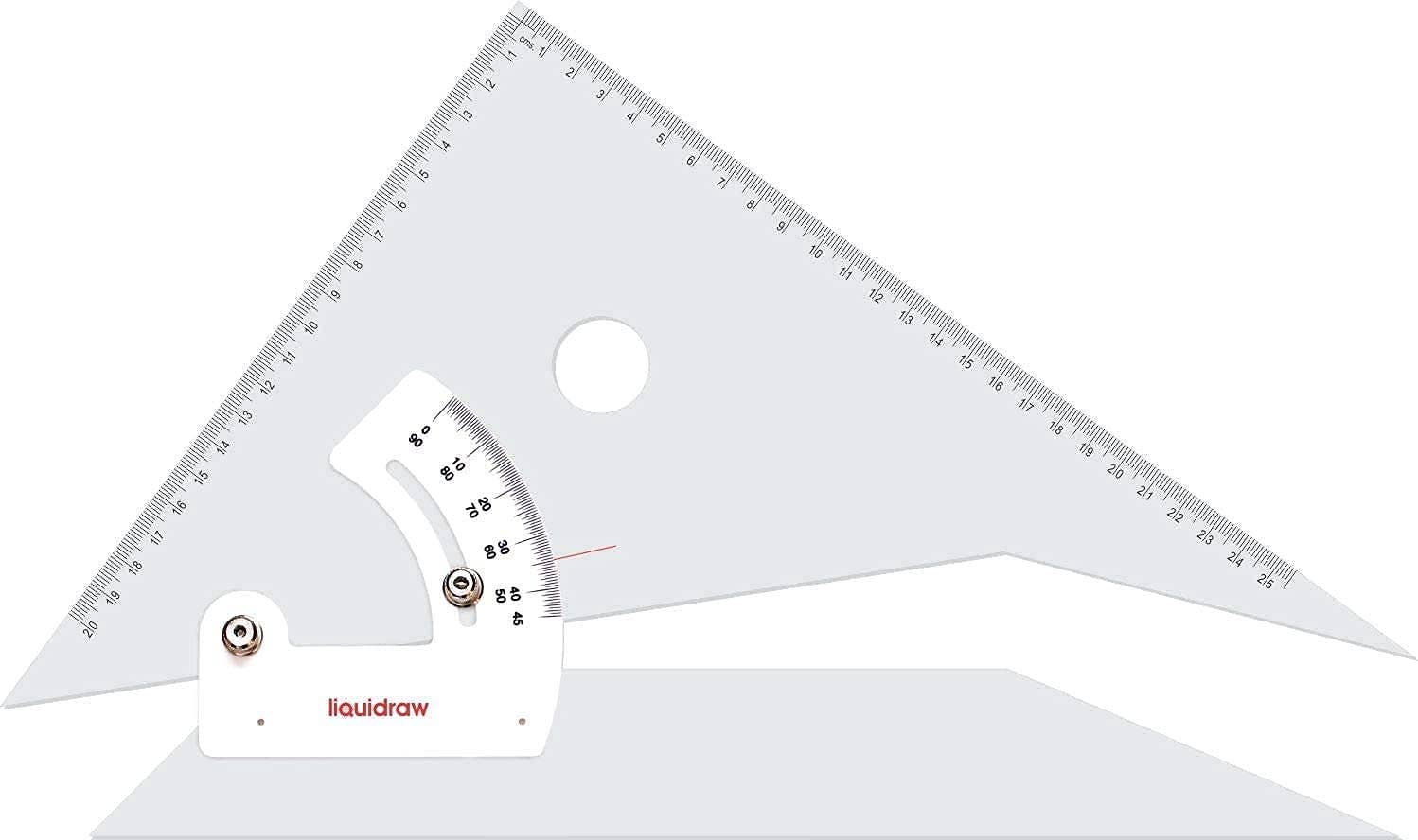 Liquidraw – Großhandel Lineal – Liquidraw verstellbares Geodreieck 35cm & dreikantiger Maßstab 30cm Set aus 2 für Architektur, Zeichnen, Tischlerei5