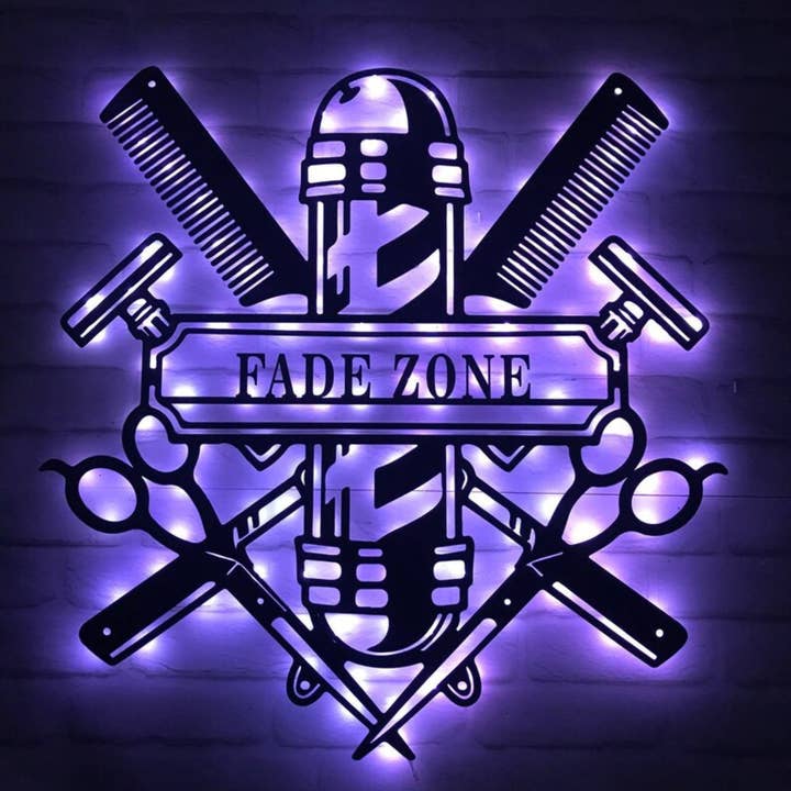Glow Neon – wholesale Neon sign – Personalized Barber Shop Name Metal Sign6