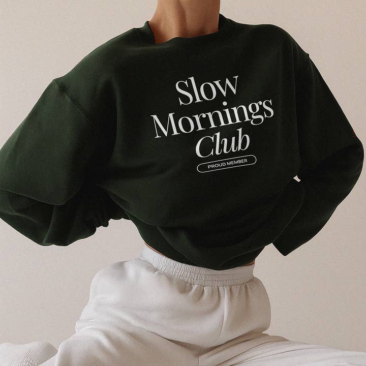 Slow Mornings Club Sweatshirt – Cozy Unisex Pullover for wholesale by Alley & Rae