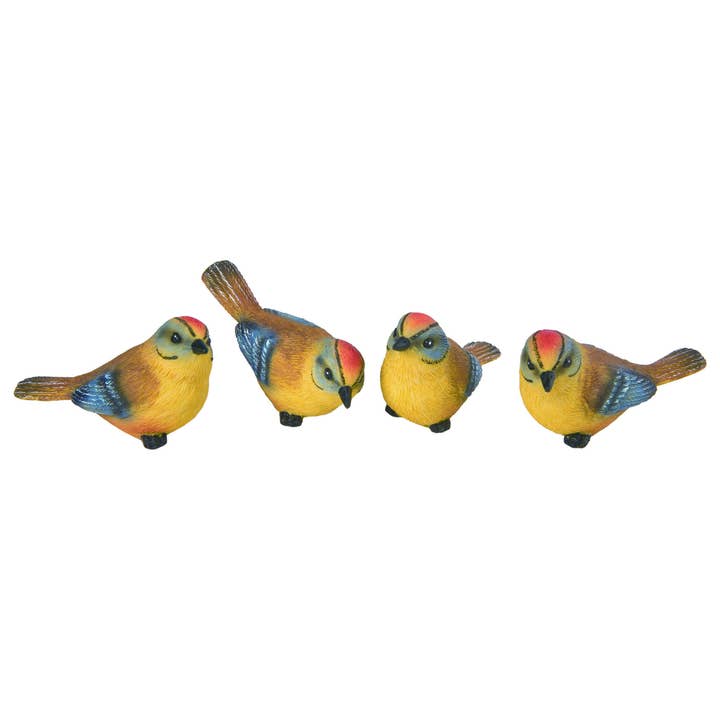 Transpac - Wholesale Decorative Figurine - Transpac Sm Res Buttercream Bird Set of 4 Spring Home Décor