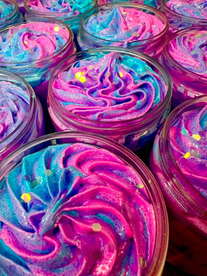 Cotton Candy Whipped Sugar Scrub for wholesale by Man on the Moon Mystics