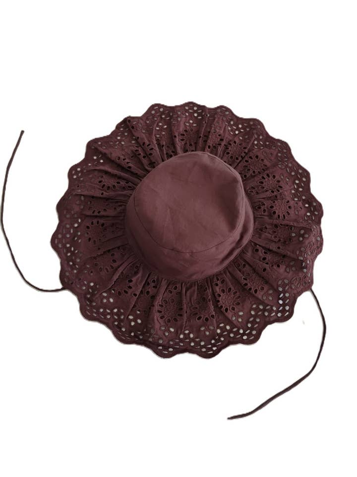 Borduurhoed : BRUIN : Baby : Peuter : Tiener voor wholesale door Yo Baby