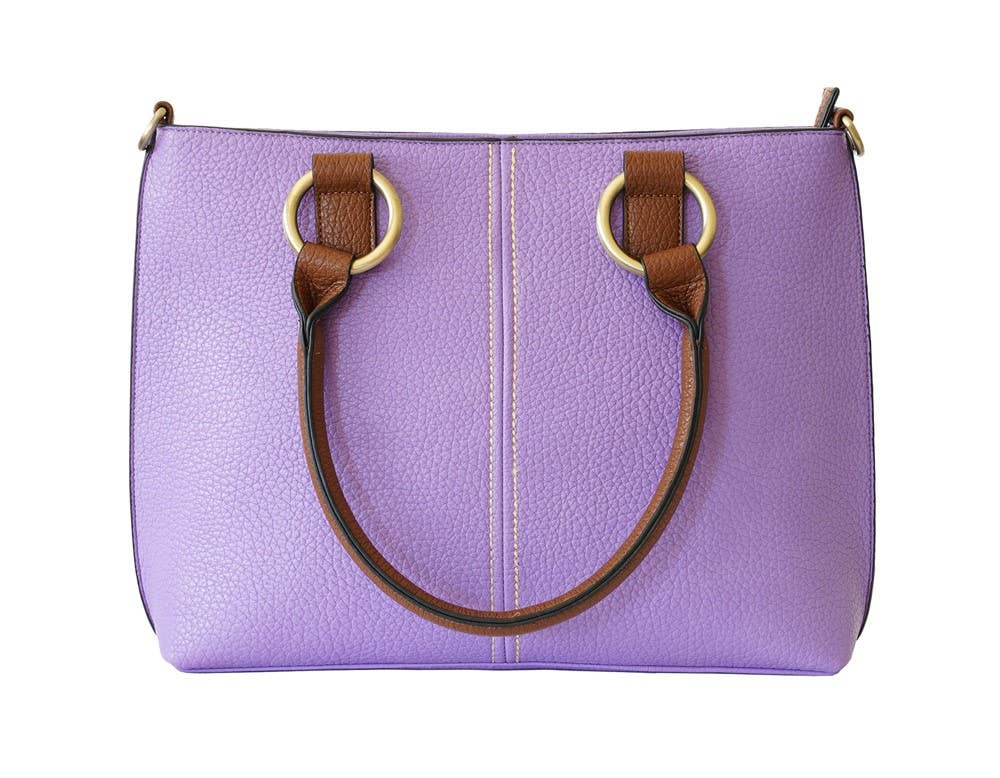 22 Tote - Wholesale Tote Bag - Women's - Pebbled Vegan Leather Triple-Compartment Shoulder Tote Bag15