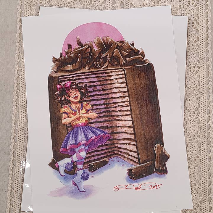 "Doberge Cake" Signed Art Print 9" × 12" archival quality
for wholesale by Nattosoup Studio