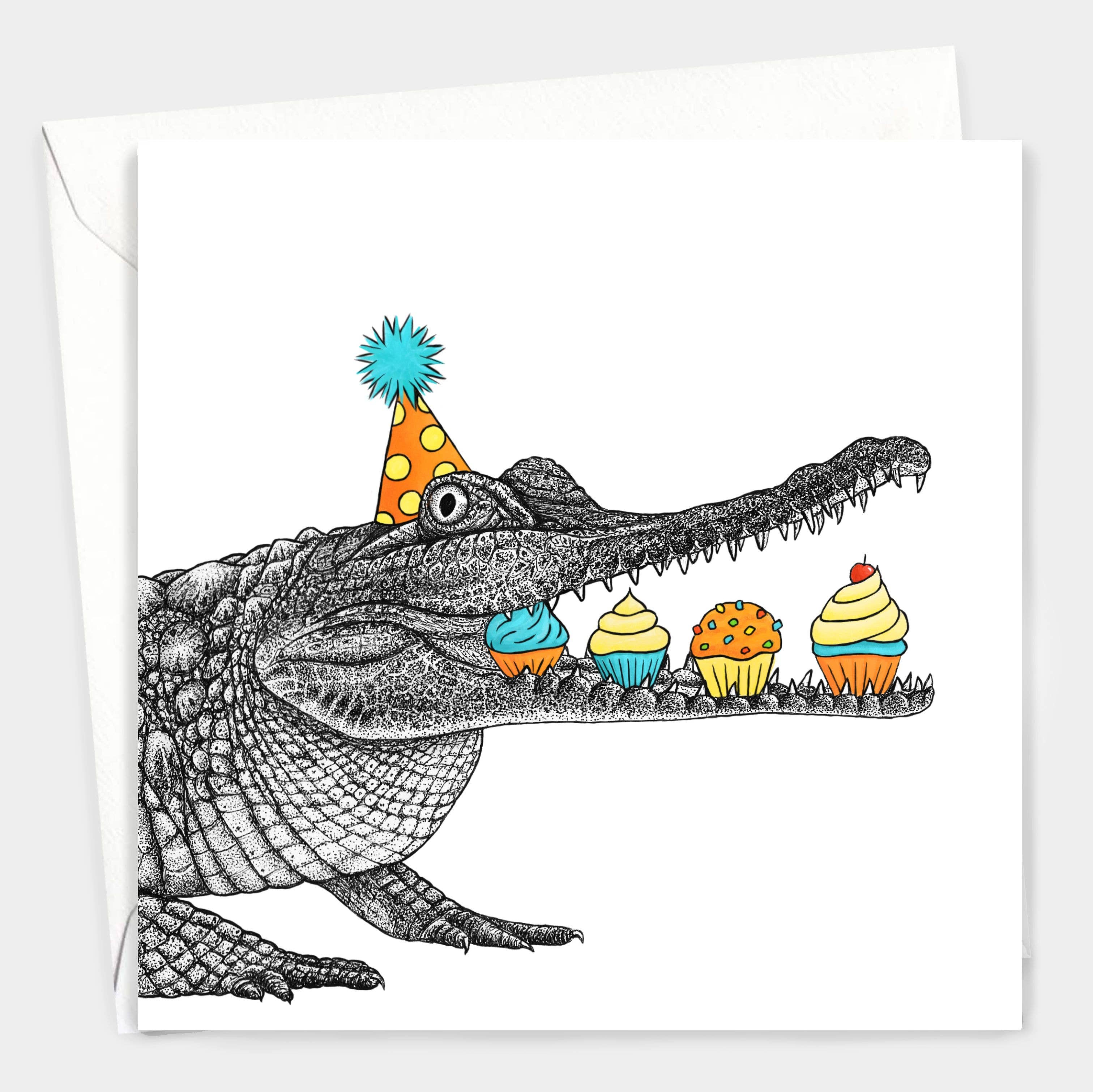 Wild Lines - Wholesale Birthday Card - Crocodile Birthday Card // Funny Animal Birthday Cards8