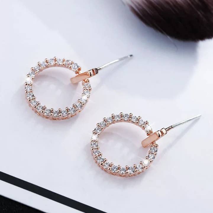 S925 silver needle diamond-encrusted earrings for wholesale by Lily Clothing