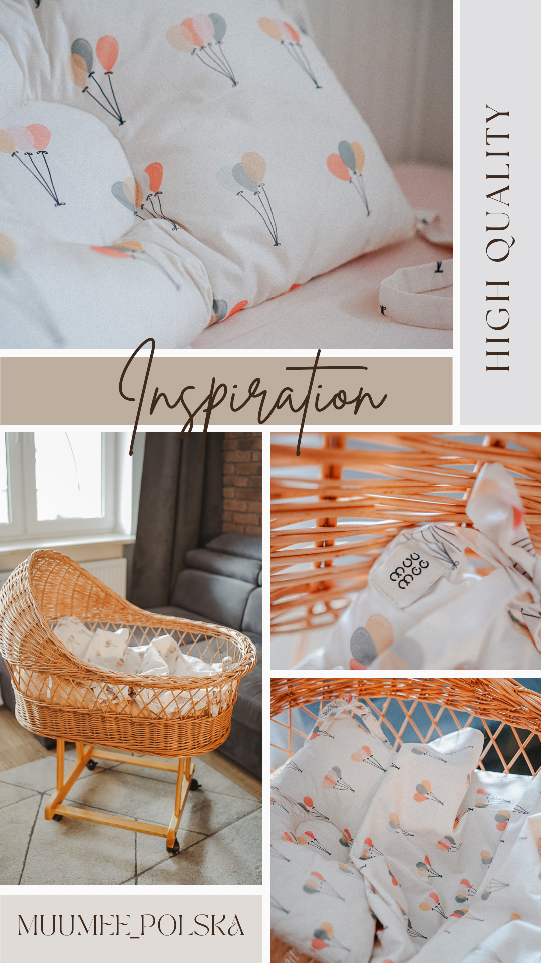 MuuMee - Wholesale Bassinet - Baby - Breathable Wicker Moses Basket With A Roof6