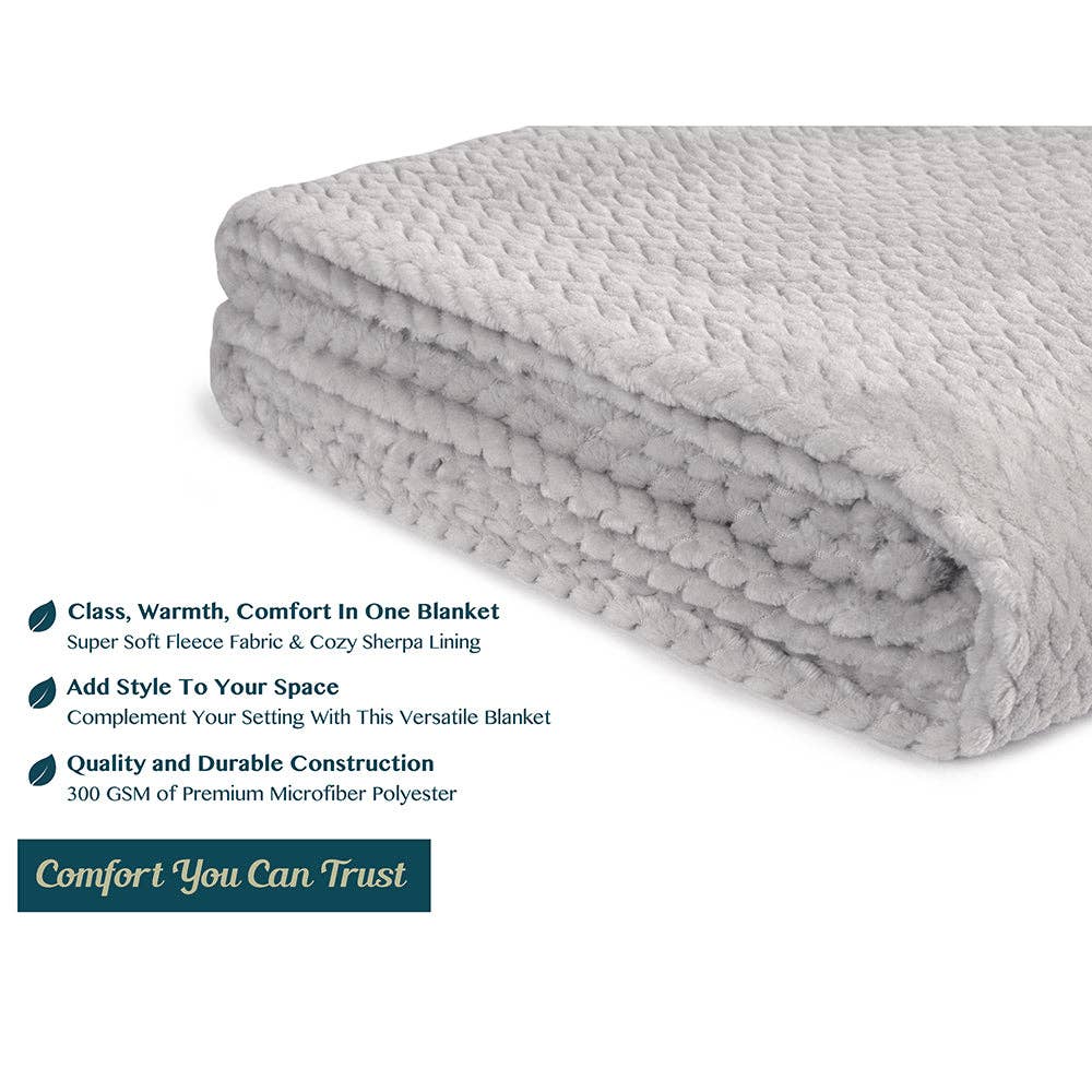 Pavilia – Manta para sofá por atacado – Cobertor de fleece texturizado com estampa de folhas50