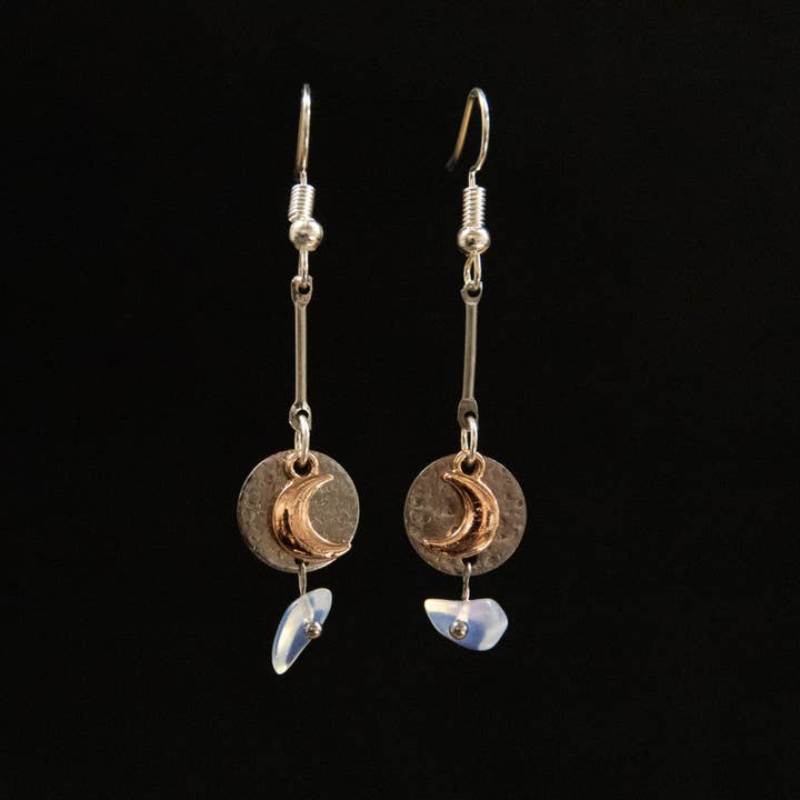 JAC Jewelry Designs - Wholesale Dangle Earrings - Mixed Metal Moon Earrings