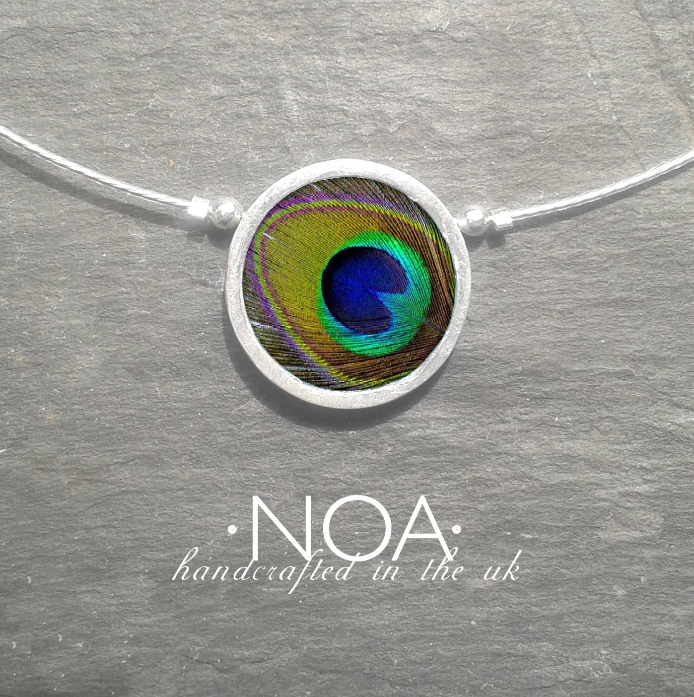 Noa Jewellery - Vendita all'ingrosso Collana con ciondolo/pendaglio - Collana rotonda in ceramica con cornice, telaio in alluminio4