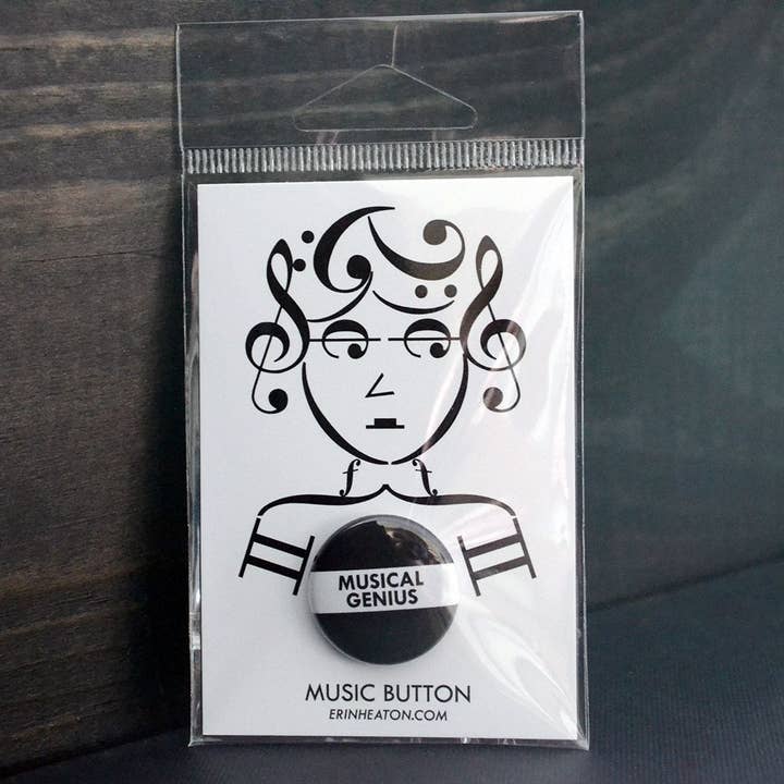Botón Genio Musical para venta al por mayor de Erin Heaton Art