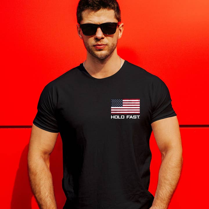 Noir T-shirt HOLD FAST pour homme Hold Fast Flag en vente sur Faire1