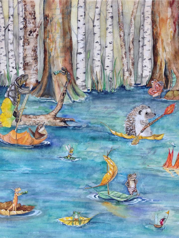 Regata: Impresión Giclée de Pintura Acuarela de Técnica Mixta para venta al por mayor de Katie Crawford Art