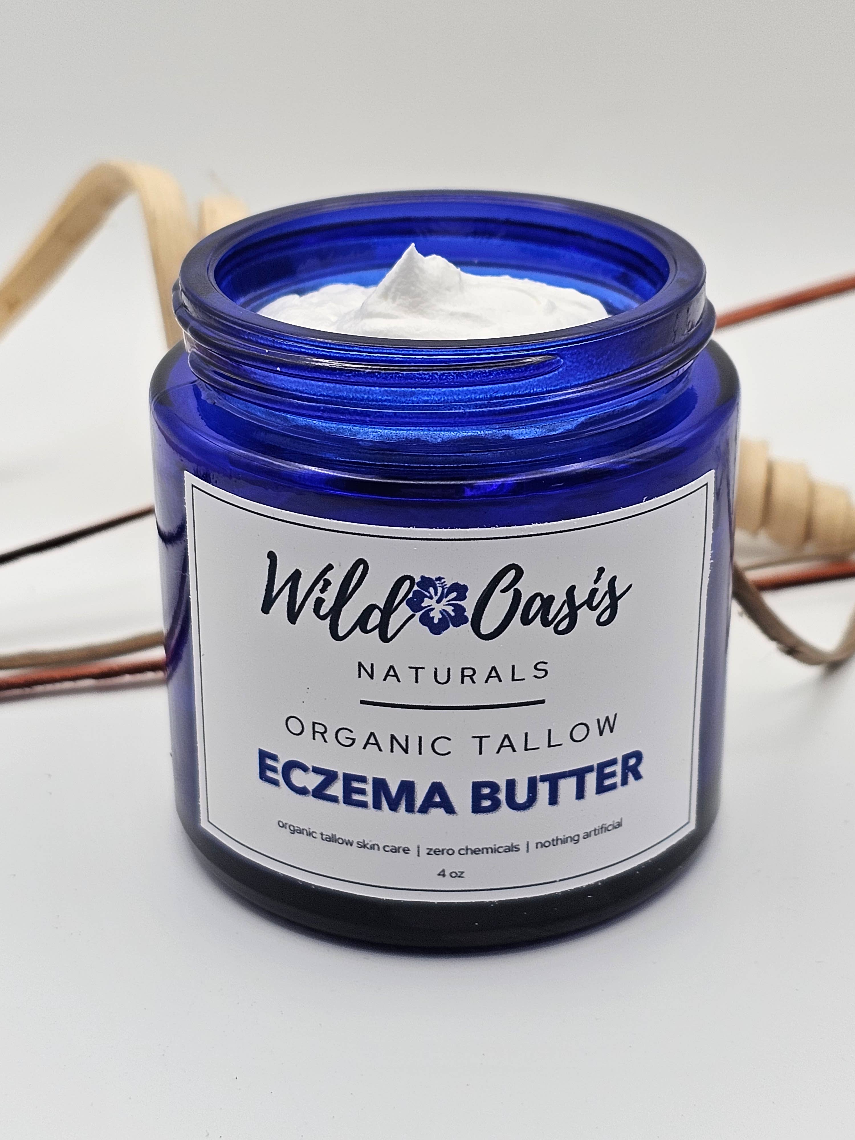 Wild Oasis Naturals - Wholesale Body Balm/Butter - Eczema Butter - 4 oz - Organic Tallow Eczema/Psoriasis Cream4