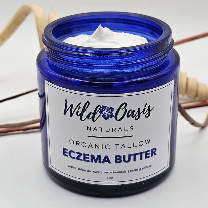 Wild Oasis Naturals - Wholesale Body Balm/Butter - Eczema Butter - 4 oz - Organic Tallow Eczema/Psoriasis Cream4