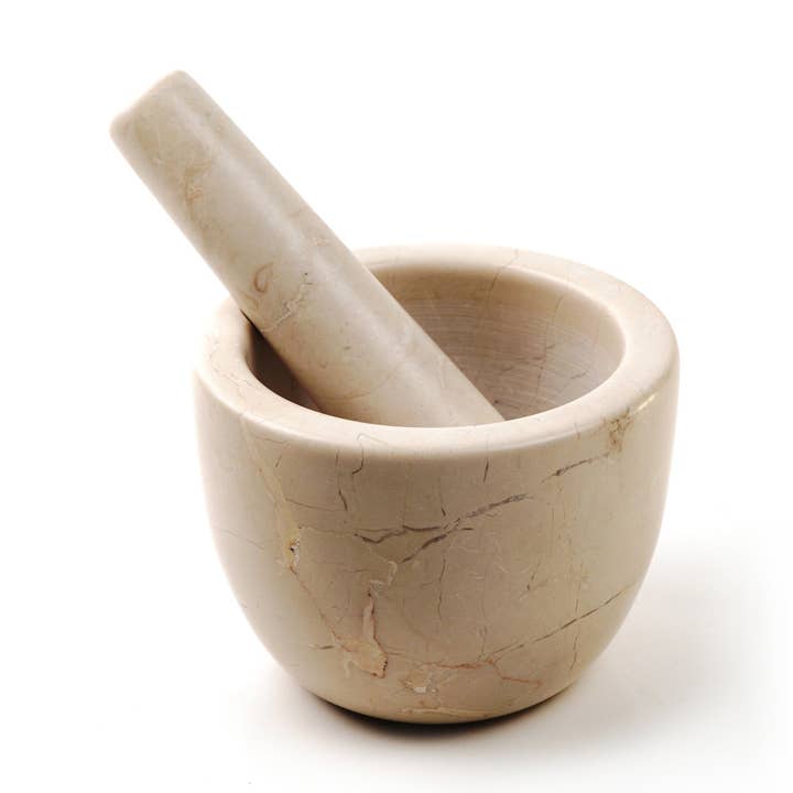 Marble Mortar & Pestle - Beige for wholesale by RSVP International
