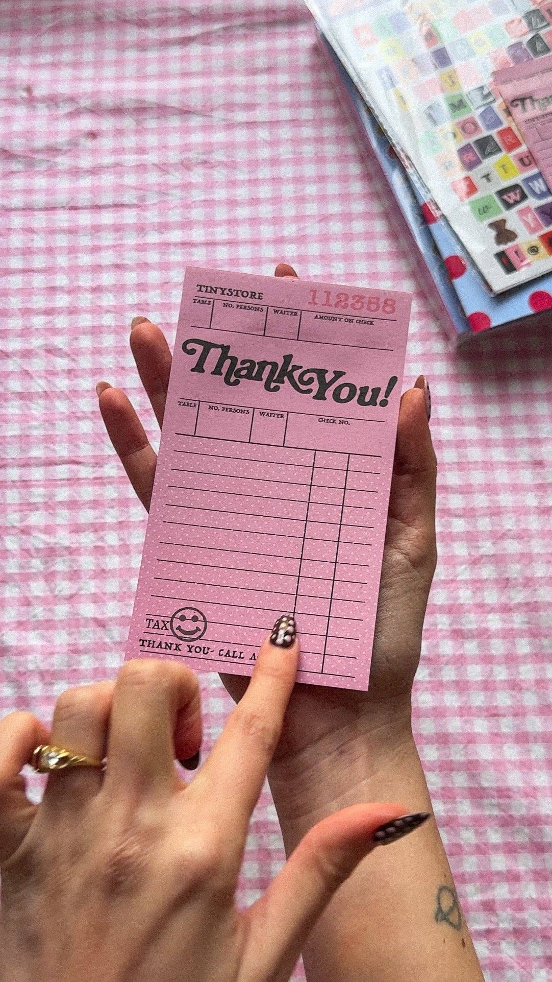 TINYSTORE - Wholesale Notepad - TINY STORE Signature Pink 'Thank You' Notepad2