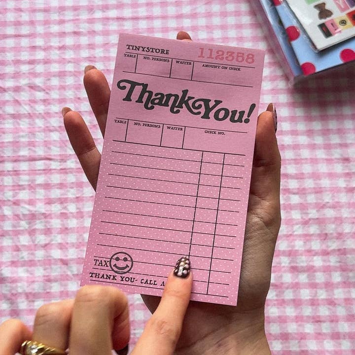 TINYSTORE - Wholesale Notepad - TINY STORE Signature Pink 'Thank You' Notepad2