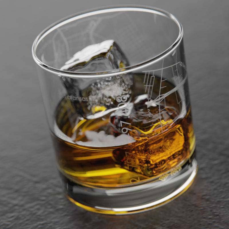 Well Told - Wholesale Cocktail/Liquor Glass - Corpus Christi, TX City Map - Etched Whiskey Rocks Glass3