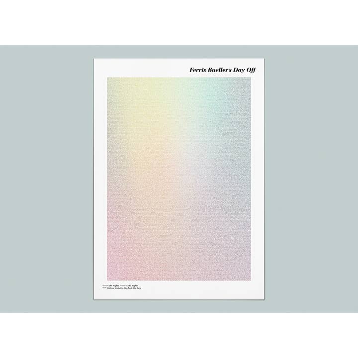 Ferris Bueller's Day Off Screenplay Art Print for wholesale by Fade Out Prints