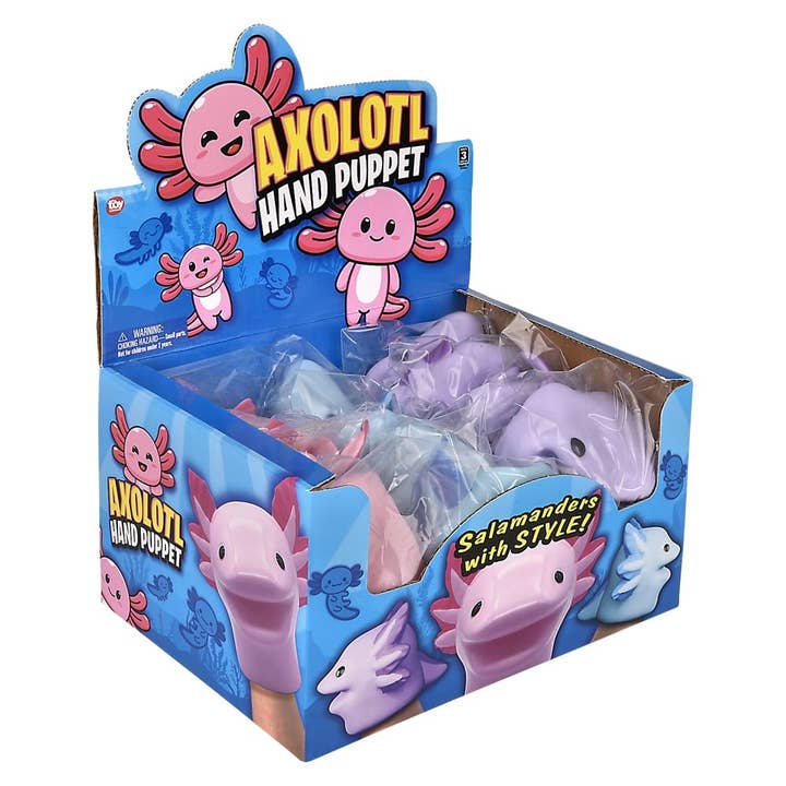 La Luna Bella - Toys – Großhandel Fingerpuppe – Kind & Baby – Dehnbare Axolotl Handpuppe 15,2 cm LLB Kids Toys5
