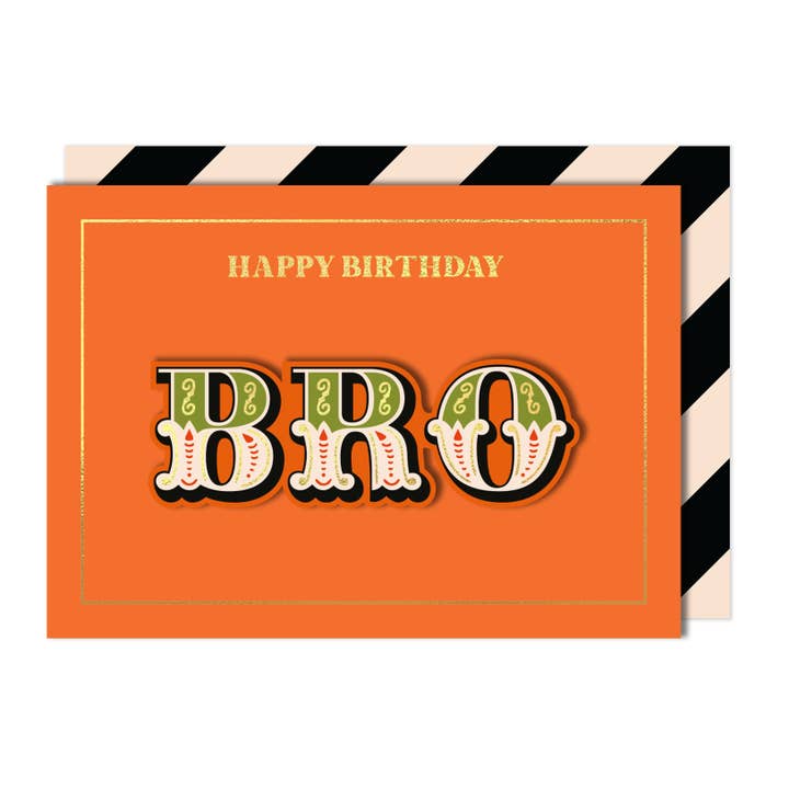 Happy Birthday Brother Retro Greeting Card for wholesale by Tache
