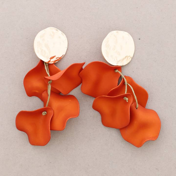 Resin Petals Pendant Medal Earrings for wholesale by Sonata