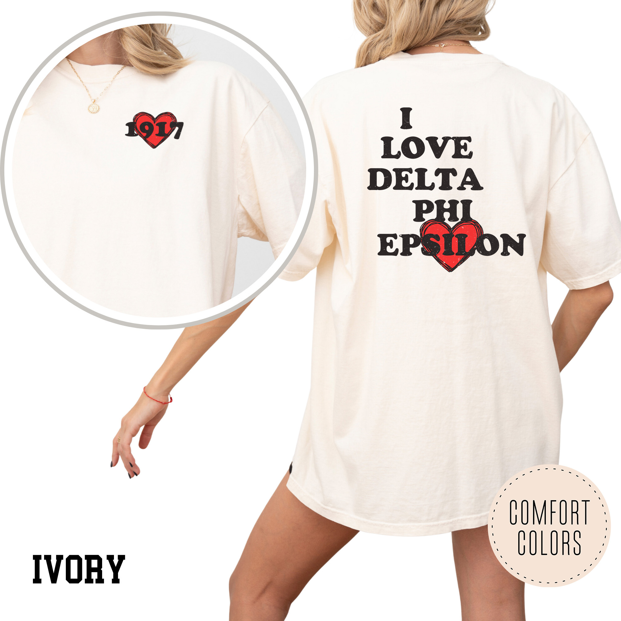 Kite and Crest - Wholesale Screen Printed T-Shirt - Women's - I Love Comfort Colors Sorority T-shirt12