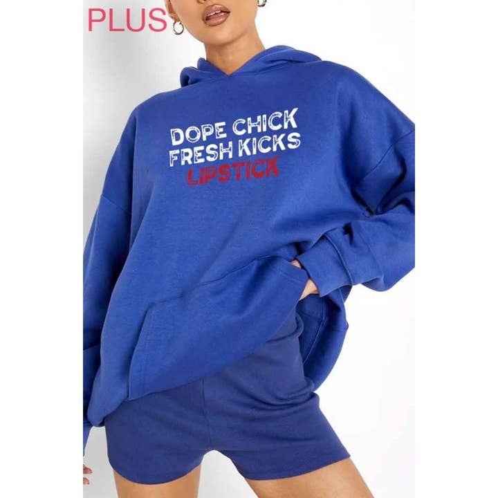 SUDADERA CON CAPUCHA CON ESTAMPADO DE LÁPIZ LABIAL DOPE CHICK PARA MUJER para venta al por mayor de Polar bee