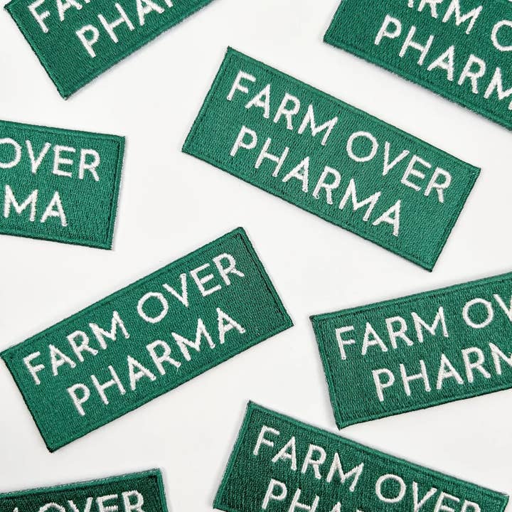 Field Trip Threads – wholesale Patch – Farm Over Pharma Embroidered Iron On Patch Organic Farm3