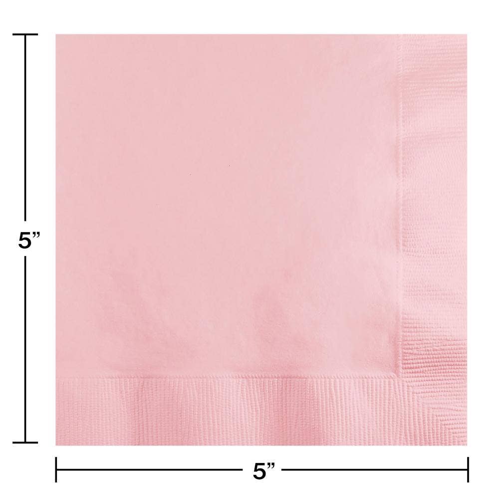 KT Supply – wholesale Disposable napkin – 2 Ply Beverage Napkins Classic Pink, Case of 6001