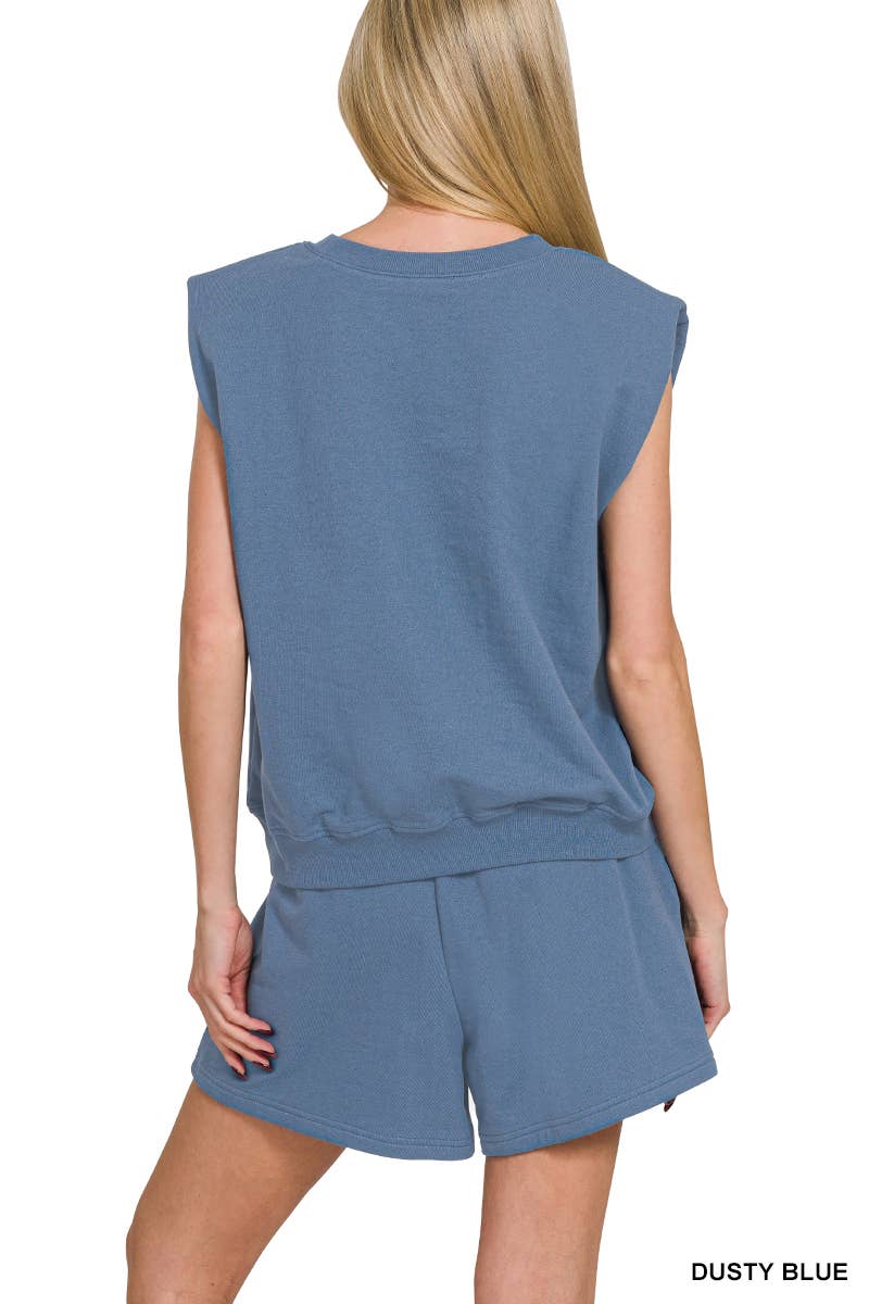 Vanilla Monkey - Wholesale Knit Top - Women's - French Terry Sleeveless Top &amp; Shorts Set5