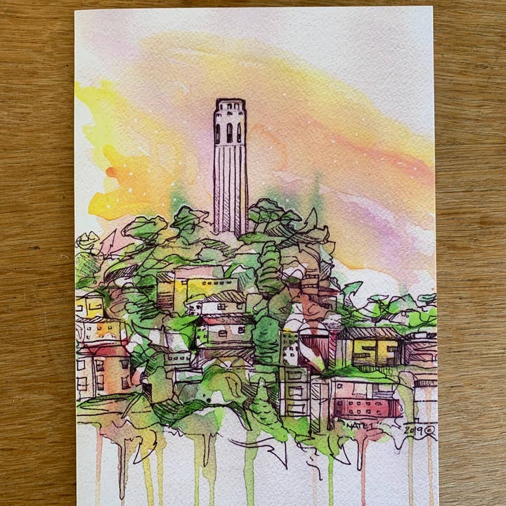 New Skool - Vendita all'ingrosso Biglietti di auguri generici - Biglietto di auguri San Francisco Coit Tower
