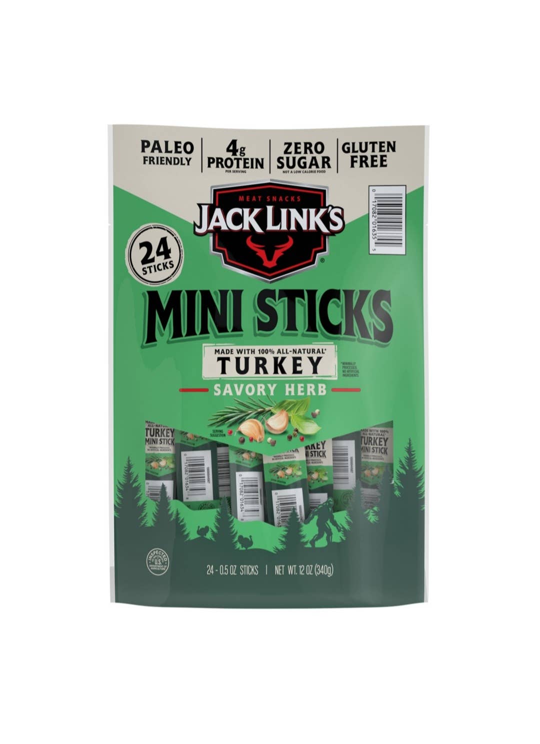Majestic Wholesale - Wholesale Jerky - Jack Link’s Savory Herb Mini Turkey Sticks 0.5oz, 24-Pack