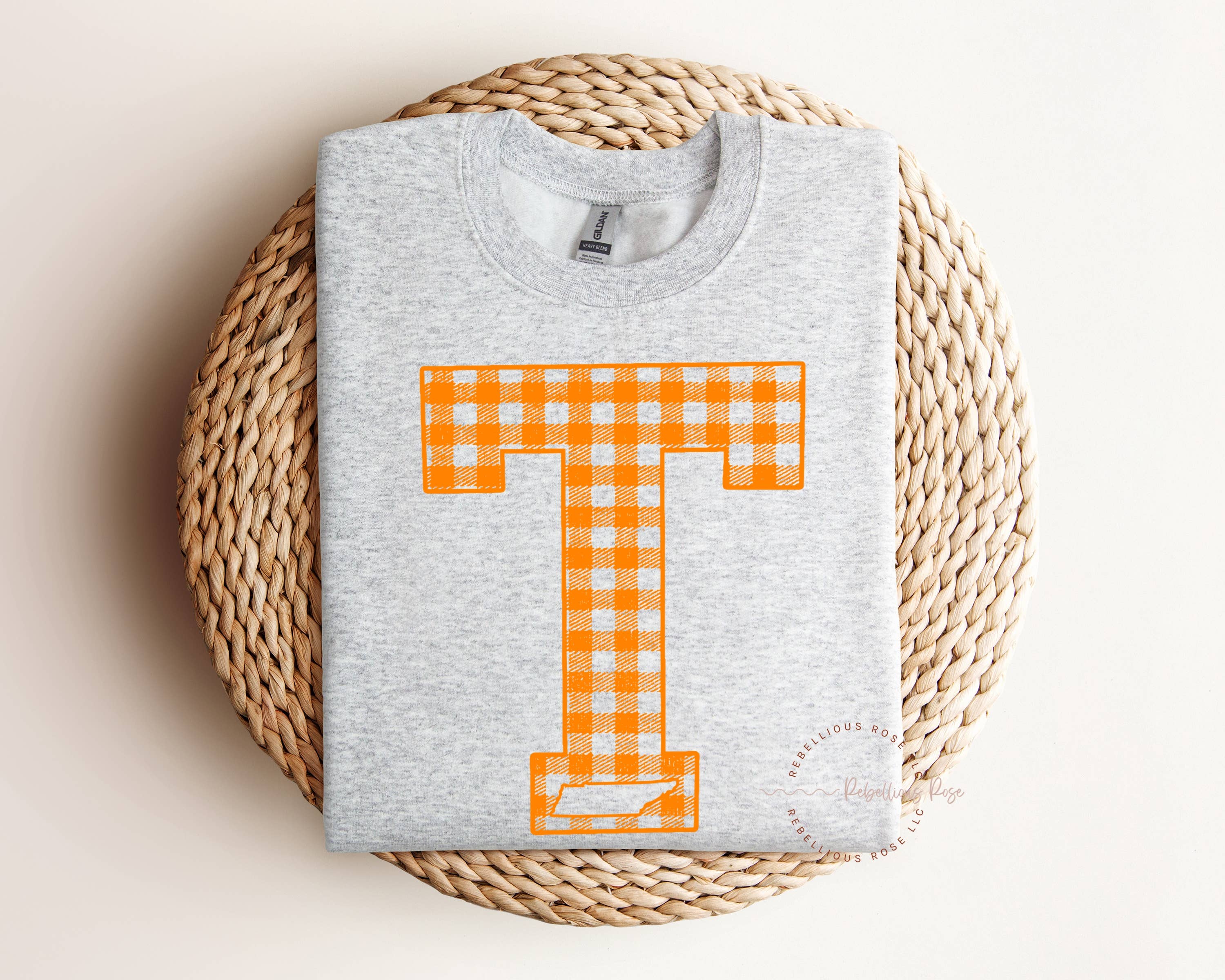 Rebellious Rose LLC - Wholesale Graphic Sweatshirt - Women's - Checkered Tennessee Vols Graphic Crewneck Sweatshirt2