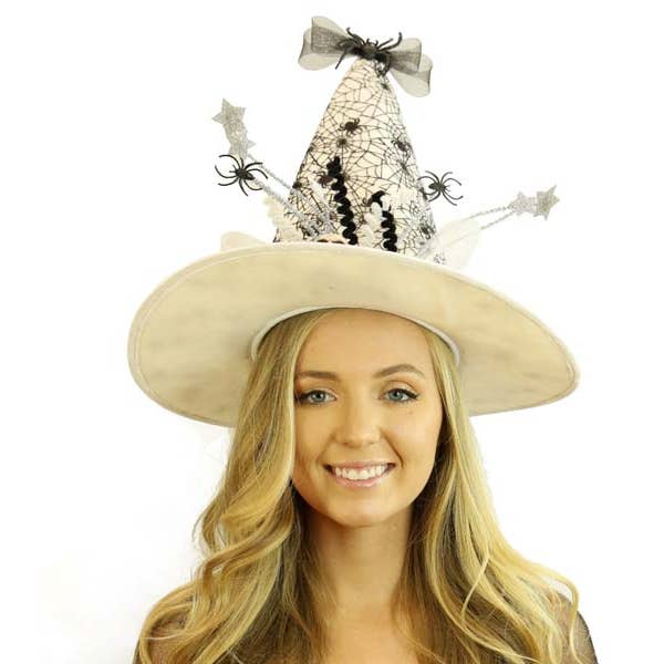 White Webbed Witch Hat for wholesale by KBW Global Corp.