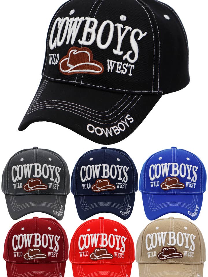 Wild West Cowboys Contrast Stitched Baseball Cap for wholesale by Cap Zone