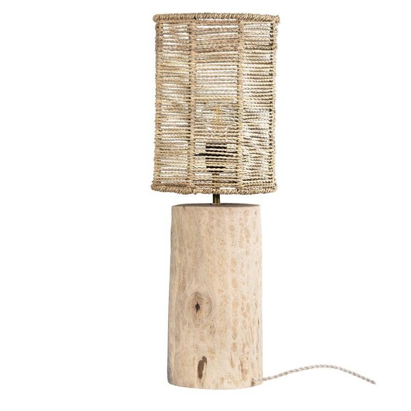COSYDAR-DECO - Wholesale Accent/Desk Lamp - Table Lamp - Walnut Wood and Palm Rope SHEDO1