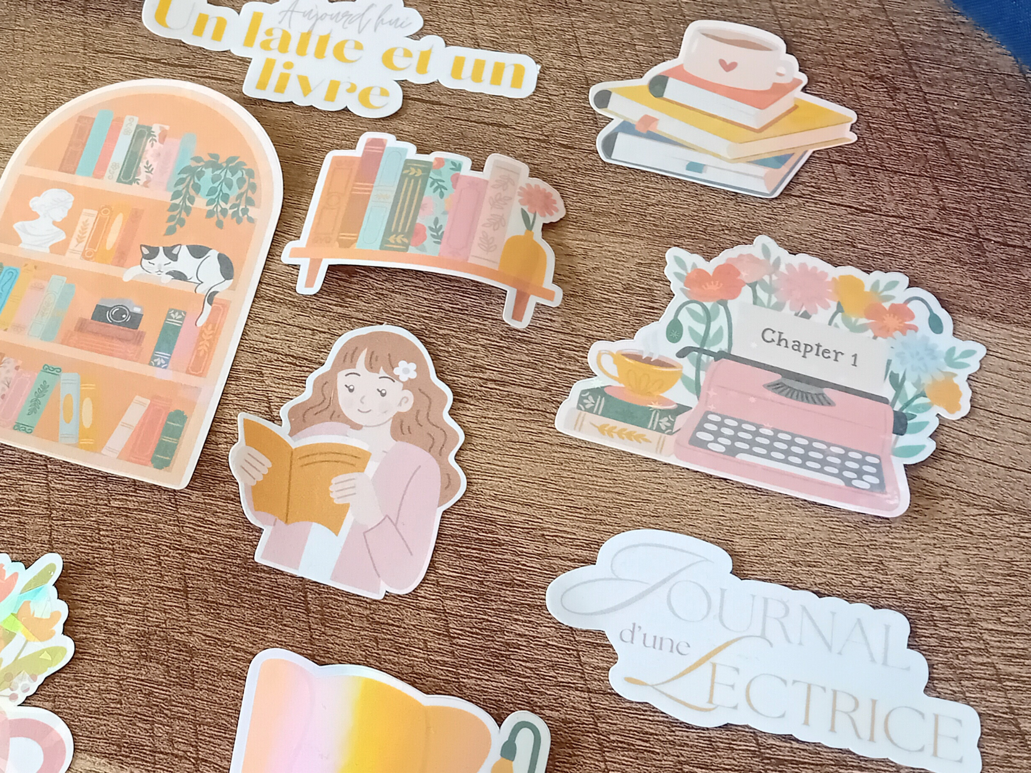 La baleine qui embosse - Wholesale Sticker - Waterproof Holographic Sticker - Cart Full of Books1