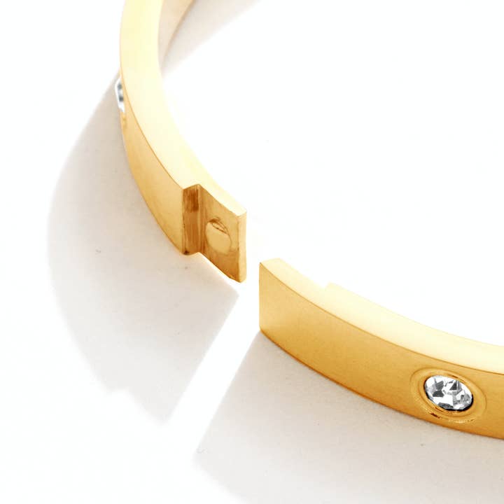 Splendid Iris - Wholesale Bangle Bracelet - Cubic Zirconia Hinged Bracelet5