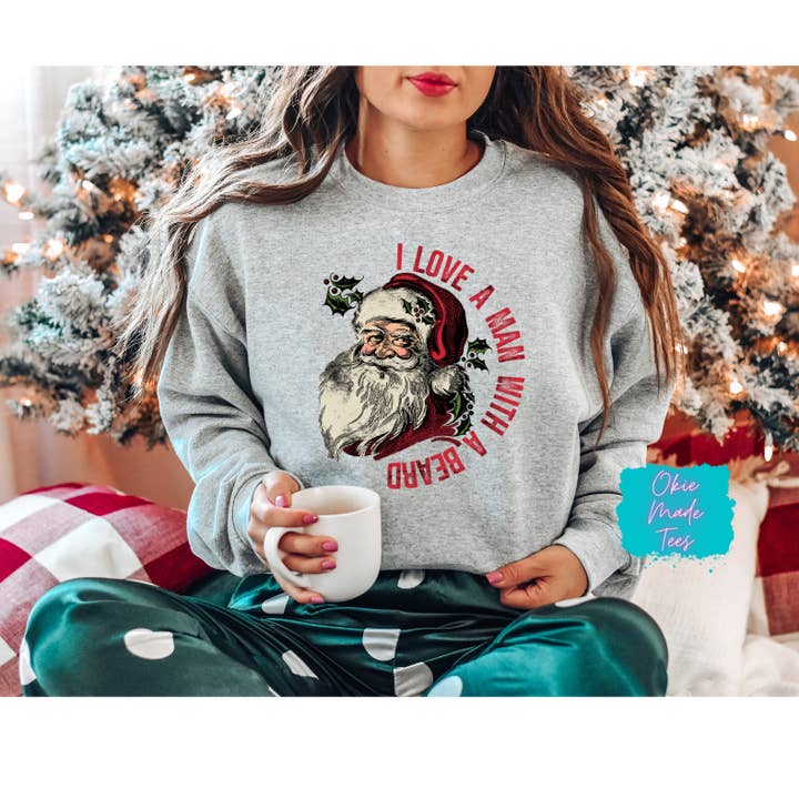 Felpa con scritta «I love a man with a barba» per la vendita all'ingrosso da parte di Okie Made Tees