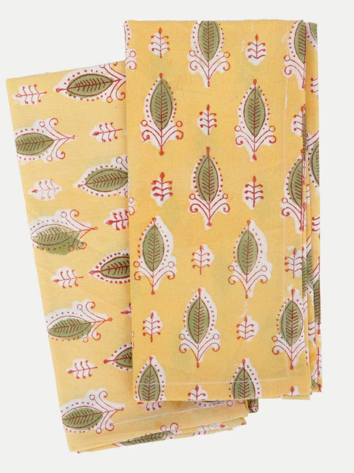 Katoenen Servet Set - GEEL voor wholesale door Fabric Junkies