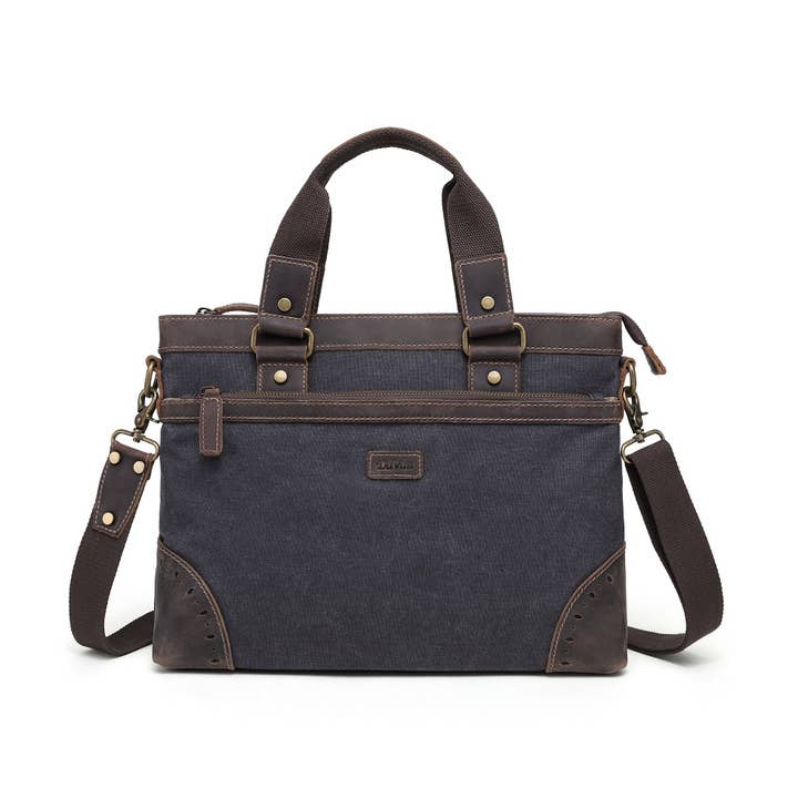 Canvas Messenger Bag MB 8803 (zwart) voor wholesale door Davan