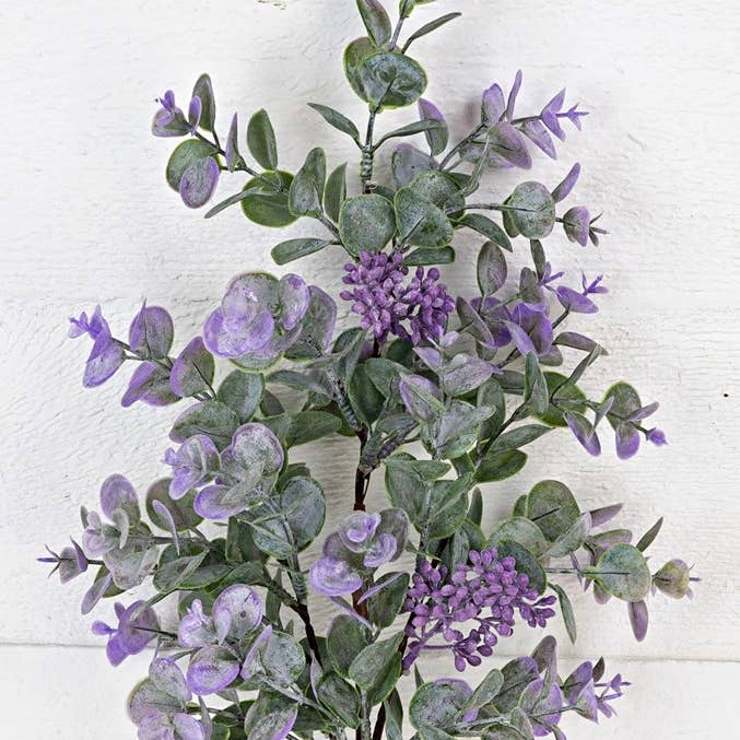 Holiday Depot Inc. - Wholesale Artificial Plant - 29005- 19in Bush-Lavender Eucalyptus w.Seeds