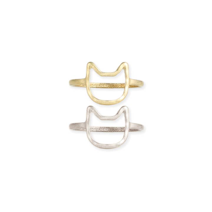ZAD - Wholesale Band/Stacked Ring - Cat Face Outline Ring1