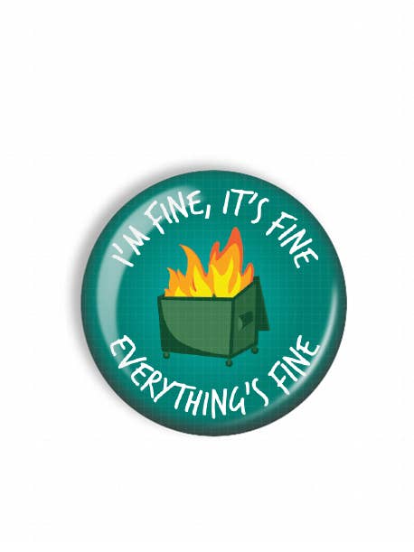 Badge Reel Topper - Dumpster Fire - 1.5 Inch for wholesale by Snarkynurses
