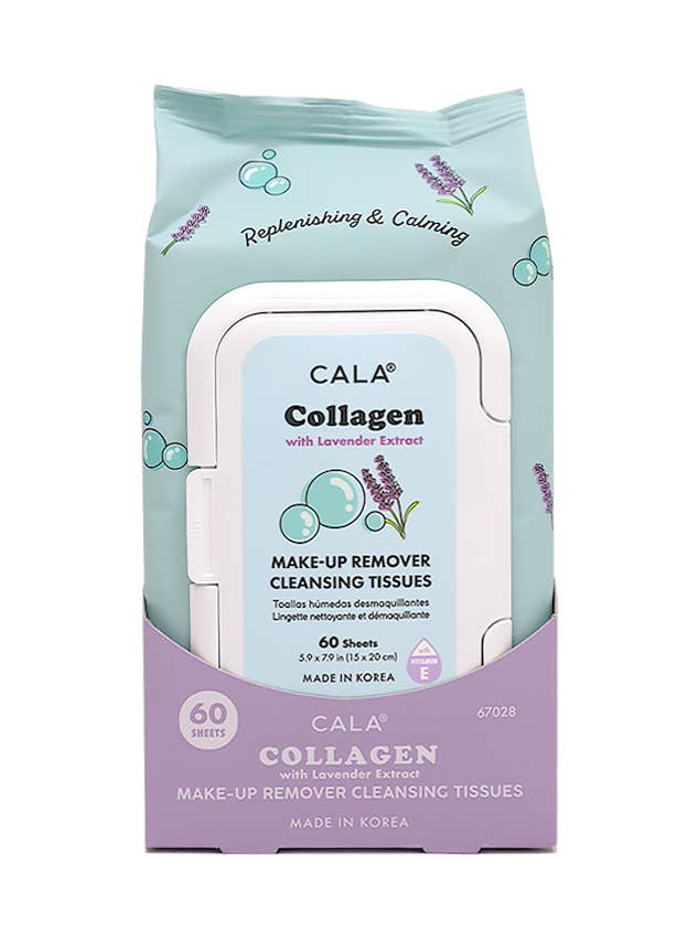 CALA 67028 Collagen 60 Sheets Makeup Remover Tissue - 3pc for wholesale by PINEAPPLE Beauty