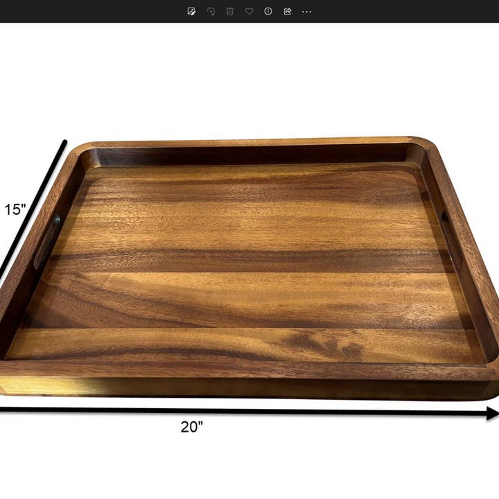 Kalmar Home - Wholesale Serving Tray - Large Rectangular Serving Tray - Solid Bottom