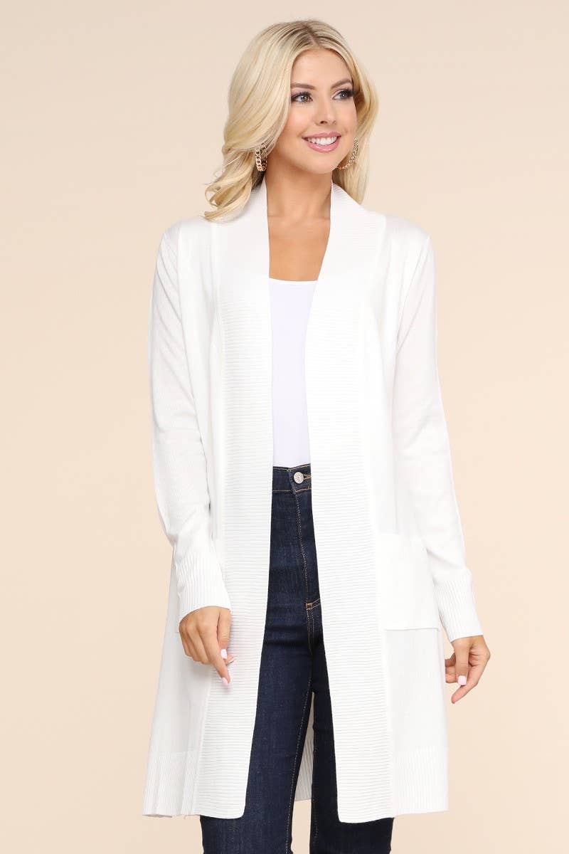NINEXIS - Vente Cardigan – femme - AWOCAL311_CARDIGAN OUVERT À MANCHES LONGUES AVEC POCHES LATÉRALES1